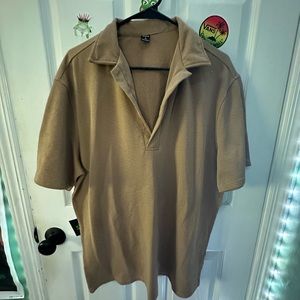 Tan Short Sleeve Dress Shirt